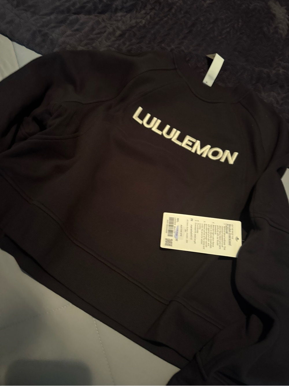 lululemon athletica Black Crewneck with White Logo